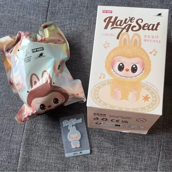 Pop Mart Labubu Have a Seat Hehe Grey NEW